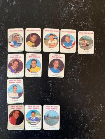 12 plaatjes uit kwartetspel wielrenners - jaren '50 beschikbaar voor biedingen