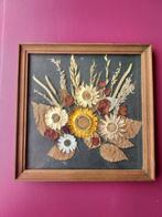 Vintage schilderijtje gedroogde bloemen in lijstje, Ophalen
