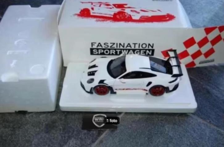 SALE Porsche 911 992 GT3 RS white / red 2022 Minichamps WRH, Hobby en Vrije tijd, Modelauto's | 1:18, Zo goed als nieuw, Auto