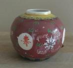 Chinees gemberpotje decor rood/geel en groen in goede staat, Verzenden