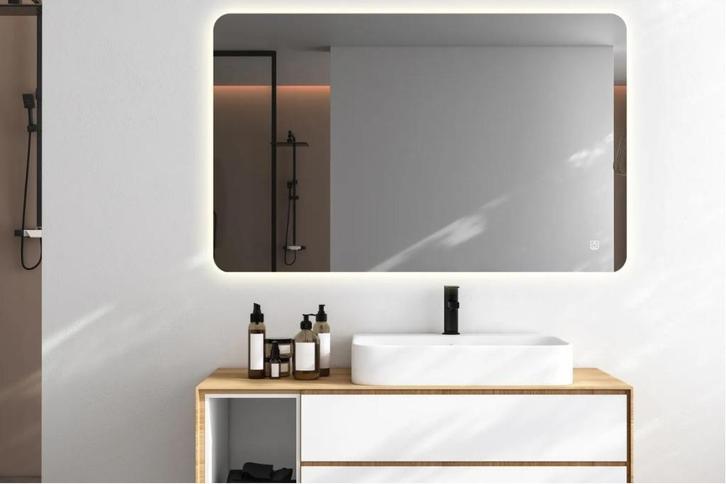 Badkamerspiegel Saniclear Aspen 120x70cm met LED verlichting, Huis en Inrichting, Badkamer | Badkamermeubels, Gebruikt, Overige typen