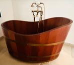 Bathtub | Badkuip | Brass taps | Teakwood | Scandinavian, 50 tot 100 cm, Minder dan 100 cm, Overige typen, Gebruikt