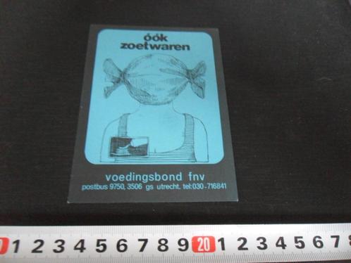 sticker strip Voedingsbond FNV óók Zoetwaren  DY268, Verzamelen, Stickers, Zo goed als nieuw, Bedrijf of Vereniging, Ophalen