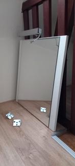 Badkamerspiegel met lamp en haken - 60x60 cm, Huis en Inrichting, Woonaccessoires | Spiegels, Ophalen, Gebruikt, Vierkant, Minder dan 100 cm