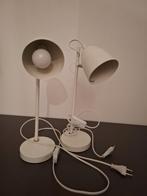 2 Crème Witte Bureaulampen - 38cm, Ophalen of Verzenden, Zo goed als nieuw, Minder dan 100 cm, Modern