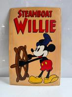 Blikken bord Disney Steamboat Willie Mickey Mouse, Verzamelen, Reclamebord, Gebruikt, Ophalen of Verzenden, X
