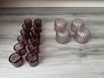 Paarse waxinelichten, trouwdecoratie, Ophalen, Nieuw, Overige materialen, Minder dan 25 cm