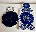 2 Vintage ARABIA Valencia Blue Onderzetters Ulla Procope 70s, Ophalen of Verzenden