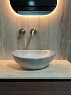 Waskom Marmerprint, Ovaal & Stijlvol (±42x34x14 cm)  WEG=WEG, Doe-het-zelf en Verbouw, Sanitair, Ophalen of Verzenden, Zo goed als nieuw