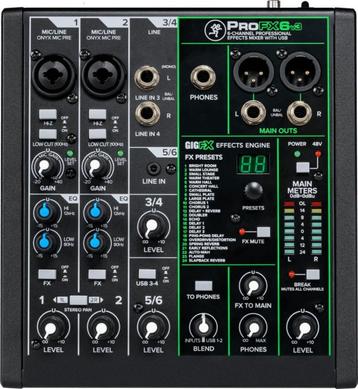 Mackie ProFX6V3 Mixer USB-interface/6-kanalen/effecten beschikbaar voor biedingen