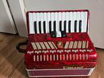 Parrot 48 bas accordeon Z.G.A.N met rugzak, Muziek en Instrumenten, Accordeons, 48-bas, Toetsaccordeon, Zo goed als nieuw, Met riemen
