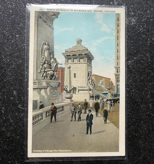 Oude ansichtkaart 1924 Chicago Michigan Avenue bridge, Verzamelen, Ansichtkaarten | Buitenland, Gelopen, Buiten Europa, 1920 tot 1940
