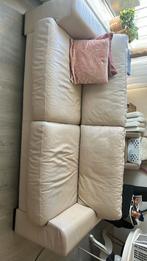 Creme leren bank, Huis en Inrichting, Banken | Sofa's en Chaises Longues, Ophalen, 150 tot 200 cm, Driepersoons, Zo goed als nieuw