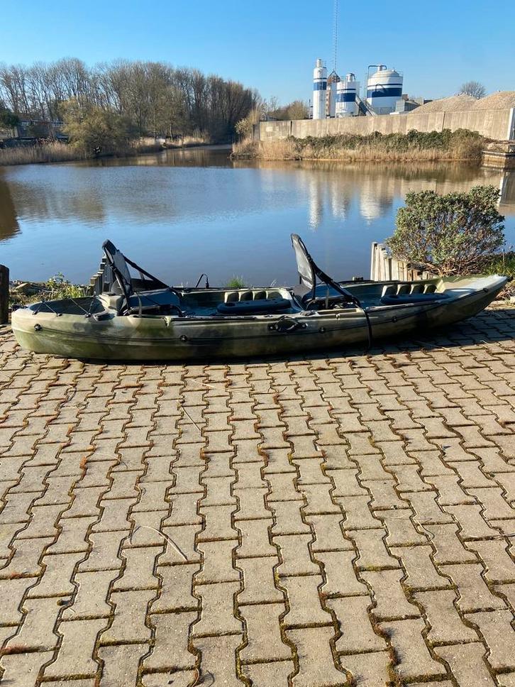 Tandem viskajak, kano , tweepersoons kayak, sit on top kajak, Watersport en Boten, Kano's, Nieuw, Kajak, Twee personen, Met peddels