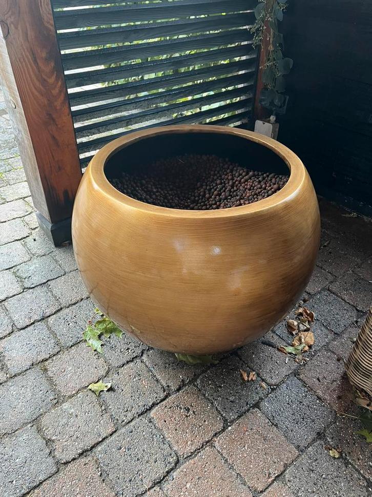 Capi Europe plantenpot goud 47cm diameter, Tuin en Terras, Bloembakken en Plantenbakken, Zo goed als nieuw, Overige materialen
