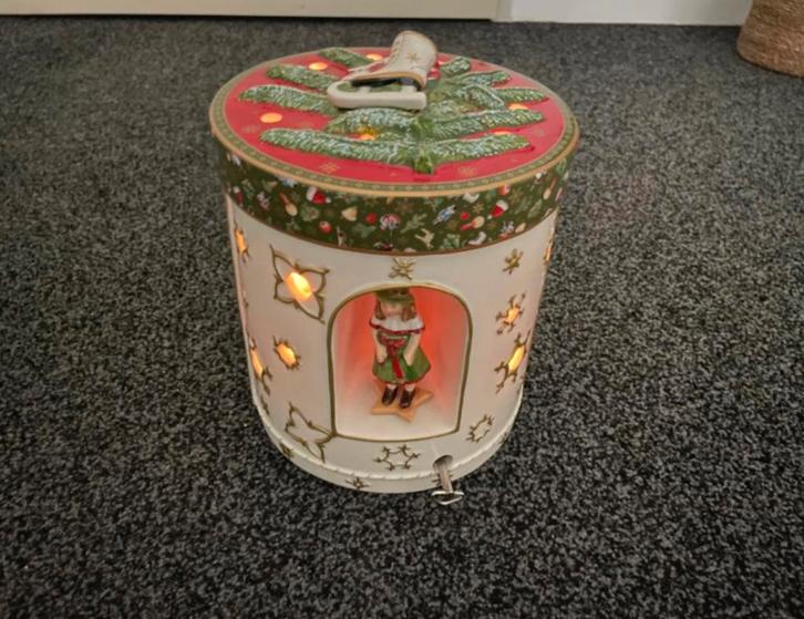 Villeroy & Boch zware (porseleinen) windlicht en muziekdoos, Diversen, Kerst, Gebruikt, Ophalen of Verzenden