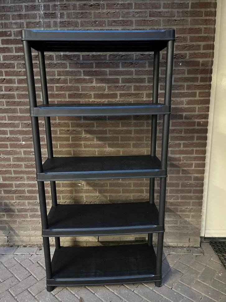 KETER Stellingkast 182x90x40 cm kunststof zwart,lichtgewicht, Huis en Inrichting, Kasten | Stellingkasten, Gebruikt, Ophalen