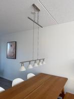 Moderne eettafellamp met vijf dimbare lampen, Ophalen, Zo goed als nieuw, Glas, 75 cm of meer