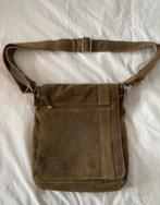 Grote vintage messenger bag schoudertas in suède, Sieraden, Tassen en Uiterlijk, Tassen | Schoudertassen, Overige merken, Bruin