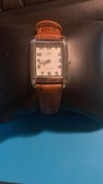 Q&Q Quartz Dameshorloge Zilver met bruine band, Nieuw, Overige merken, Leer, Staal, Polshorloge