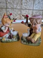 Vintage verliefd koppeltje met ganzen, Ophalen of Verzenden