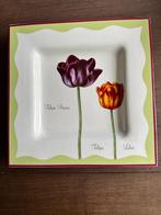 Porseleinen Serveerschaal met Tulpen R.B. Bernarda, Porselein of Keramiek, Schaal, Vierkant, Nieuw