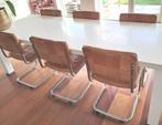 6 eetkamerstoelen leer cognac, Huis en Inrichting, Stoelen, Ophalen, Gebruikt, Bruin, Leer
