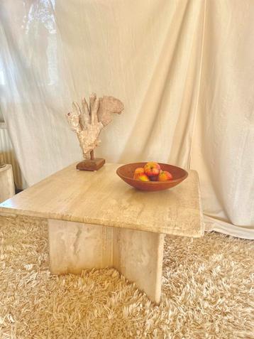 Travertin salontafel design jaren 70 beschikbaar voor biedingen