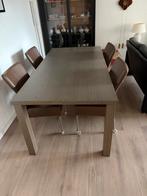 Royale houten eettafel, Ophalen, Gebruikt, 100 tot 150 cm, Eikenhout