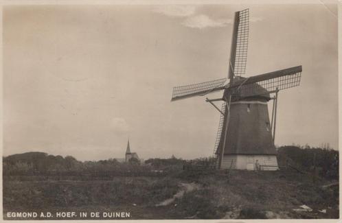 EGMOND a.d. HOEF - 1937 - MOLEN - fraaie fotoglanskaart, Verzamelen, Ansichtkaarten | Nederland, Gelopen, Noord-Holland, 1920 tot 1940