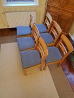 Zes stoelen grenen van het merk Cottage, Vijf, Zes of meer stoelen, Gebruikt, Stof, Bruin