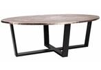 PTMD salontafel, nikkel blad en zwartonderstel, Huis en Inrichting, Metaal of Aluminium, Nieuw, Ovaal, Eigenstijds