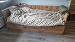 Te koop 1x steigerhouten bed met lade met latten bodem, Ophalen of Verzenden, Zo goed als nieuw, Eenpersoons, 90 cm