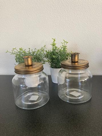 Candle Jar set-2 st gold Nieuw! beschikbaar voor biedingen