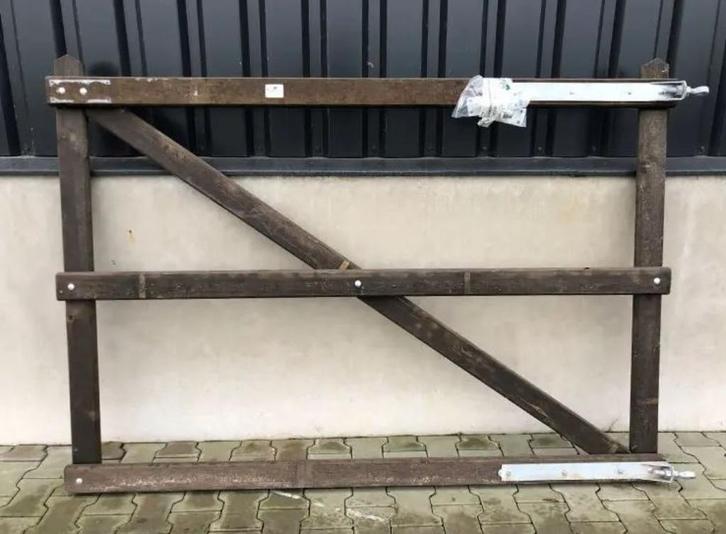 114. houten poort traditioneel | hekwerk | weidepoorten, Tuin en Terras, Tuinhekken en Hekwerk, Nieuw, Tuinhek, Hout, Ophalen of Verzenden
