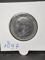 1 gulden 1897 koningin Wilhelmina, Postzegels en Munten, Munten | Nederland, 1 gulden, Zilver, Ophalen of Verzenden, Koningin Wilhelmina