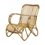 Vintage Rotan Loungestoel Fauteuil Rohé Noordwolde, Ophalen, Gebruikt, 50 tot 75 cm, Riet of Rotan