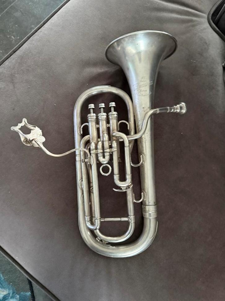Besson New Standard Alt-hoorn (Eb), verzilverd – 1969-1972, Muziek en Instrumenten, Blaasinstrumenten | Tuba's, Zo goed als nieuw