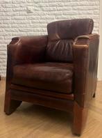 Leren vintage fauteuil, Huis en Inrichting, Fauteuils, Ophalen, Gebruikt, Art deco, 75 tot 100 cm