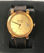 Horloge goud verguld Rodania Omega⚡😍💎🕐💑🎁👌, Leer, Staal, Polshorloge, Ophalen of Verzenden