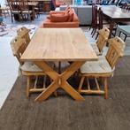 Grenen eettafel set jaren 80, Ophalen, Gebruikt, 100 tot 150 cm, .