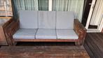 Complrte steigerhouten lounge set met kussen en kussenkist, Ophalen, 5 zitplaatsen, Gebruikt, Steigerhout