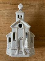 Porseleinen lichthuis waxinelichthouder kerk 16 cm, Huis en Inrichting, Woonaccessoires | Kandelaars en Kaarsen, Overige materialen