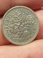 Engeland, 6 pence 1960 zilver, nr.2 (19), Zilver, Ophalen of Verzenden, Overige landen