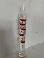 Jaren 80 glazen Galileo thermometer, Binnenthermometer, Gebruikt, Ophalen of Verzenden