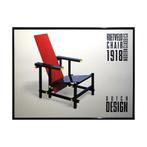 Zeldzame vintage poster Gerrit Rietveld stoel 1918 / 1984, Ophalen of Verzenden