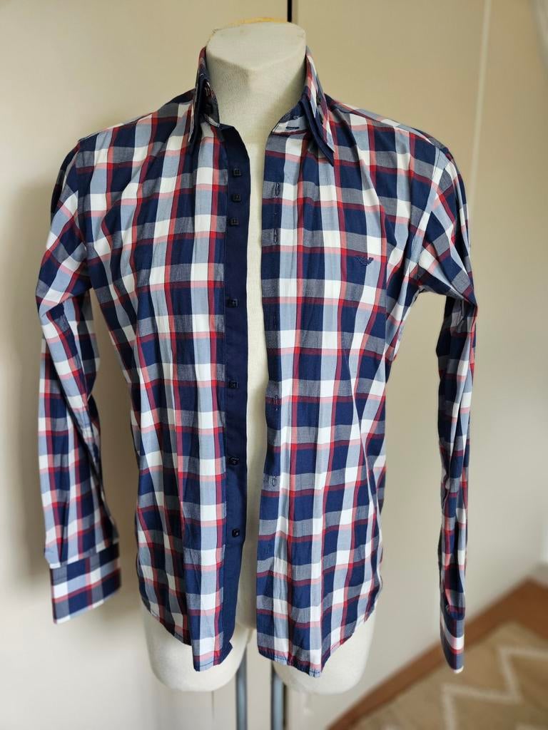 Giorgio Armani overhemd katoen geruit, Medium/50, Overige kleuren, Armani, Verzenden, Nieuw
