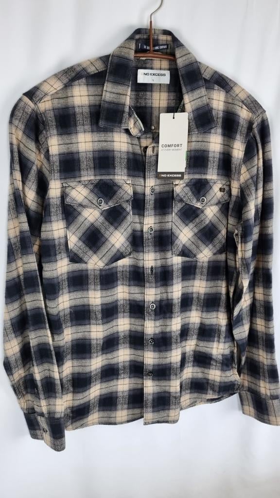 Heren overhemd blouse merk No Excess mt S nieuw, -, Verzenden, Halswijdte 38 (S) of kleiner, Zwart