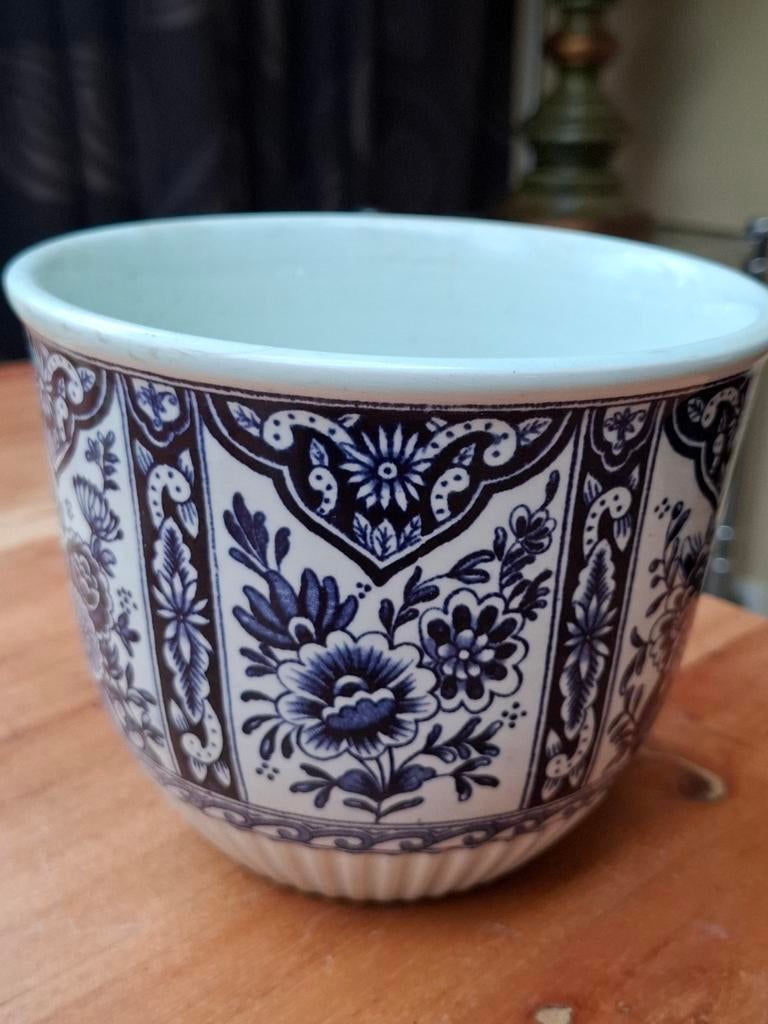 Boch Delfts blauwe bloempot M16, Tuin en Terras, Bloempotten, Ophalen of Verzenden