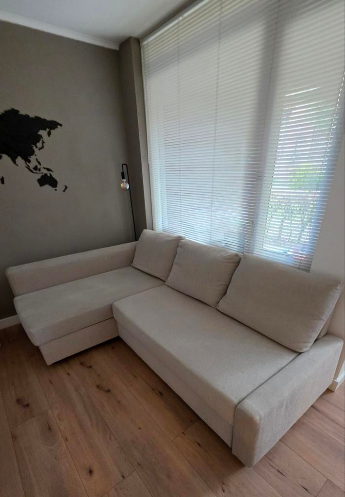Friheten hoekslaapbank en nieuwe Tuddal topper, Huis en Inrichting, Ophalen, Gebruikt